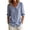 Blue, variant on Venzia Women's Striped Peter Pan Collar Blouse, 3/4 Puff Sleeve Button Down Casual Shirt, Elegant Loose Fit Tunic Top