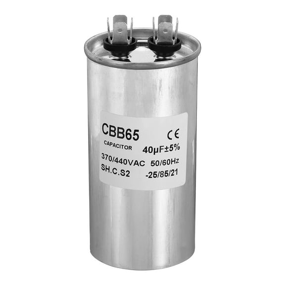 Uxcell CBB65 40uF Run Capacitor,40mfd 1Pcs AC 370/440V Aluminum Case with 2 Terminal