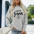thumbnail image 4 of I Choose Jesus Sweatshirts for Women Long Sleeve Crewneck Christian Graphic Sweatshirt Pullover Tops, 4 of 5