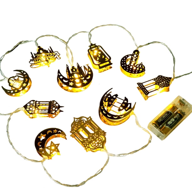 Ramadan 10 LED Moon Star Light musulmán Eid Mubarak String Decor (RGB Flash) Lamparas Tmvgtek Para estrenar