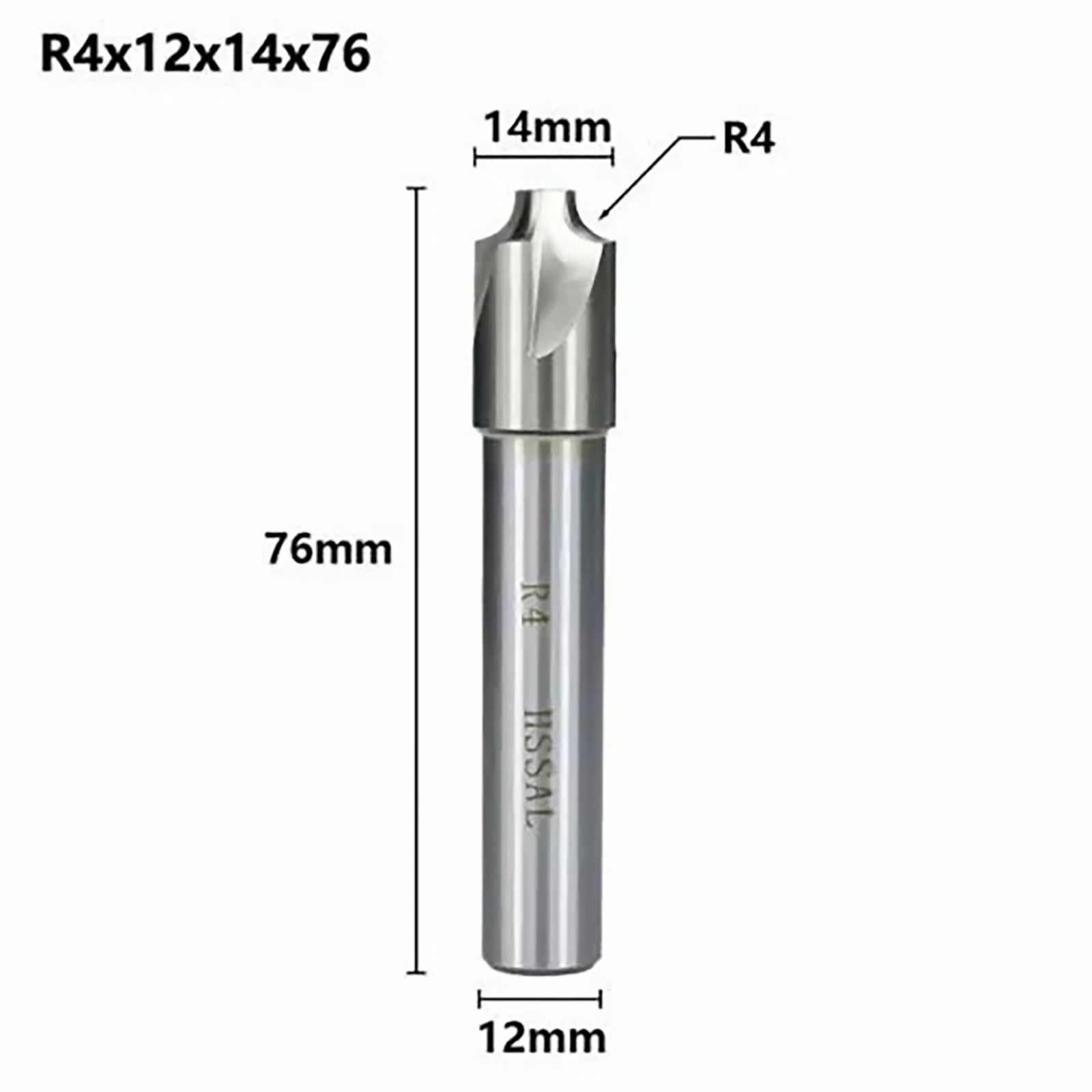 High-Speed Steel Corner Rounding End Mill, 4 Flute, Durable for Precision Milling Operations