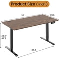 thumbnail image 3 of PayLessHere Electric Standing Desk 55x24 Inch Height Adjustable Desk Large Space Office Computer Desk with Headphone Holder 2 Memory Function for Home Office,Brown, 3 of 7