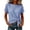 Blue, variant on Womens Summer Short Sleeve Tops Trendy Gingham Plaid Tie-Waist Blouse, Casual Crew Neck Top
