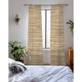 thumbnail image 3 of Retro Yellow Sheer Curtains 84 Inch Length 2 Panels Set for Living Room/Bedroom, Country Farmhouse Abstract Minimalist Texture Kitchen Curtains Grommet Semi-Sheer Curtains Window Treatments 42"x84"x2, 3 of 7