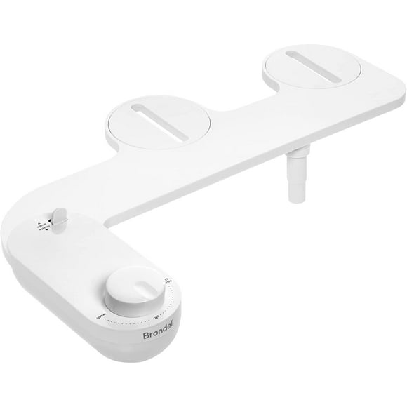 Brondell FSA-15 FreshSpa Thinline Bidet Attachment for Toilet Seats with Adjustable Single Nozzle, Side Arm Control, Thin Profile, White (Ambient Temperature)