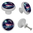 thumbnail image 4 of Galactic Space Fluorescent Drawer Pulls with Screws: Round 4-Pack, Glow-in-the-Dark Knobs for Cabinets, Wardrobes, Dressers - Decorate Your Furniture!, 4 of 6