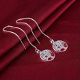 thumbnail image 6 of QQTDFG Sterling Silver Plated Earrings Tree Of Life Drop Dangle Fish Hook Clasp L703-default, 6 of 7