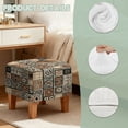 thumbnail image 7 of SCRAWLGOD Tribal Plaid Print Brown Beige Ottoman Slipcover, Square Washable Ottoman Slipcovers for Foot Stool Furniture Protector for Living Room Nonslip Foot Stool Cover Elastic Bottom, 7 of 7