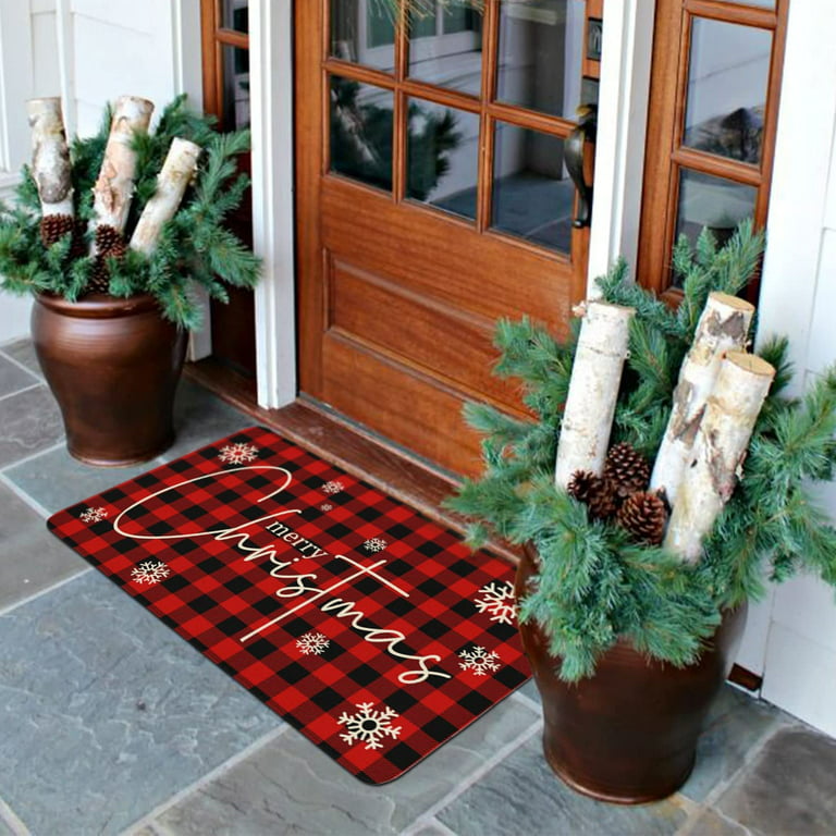Christmas Doormat 31.5x47.2 Merry Christmas Home Decorative Mat, Seasonal  Winter Xmas Non-Slip Rubber Backing Reusable Entrance Rug Fall Door Mat  Indoor Outdoor Decoration 