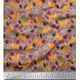 thumbnail image 1 of Soimoi Velvet Fabric Leaves & Reindeer Animal Print Fabric by The Yard 58 Inch Wide, 1 of 1