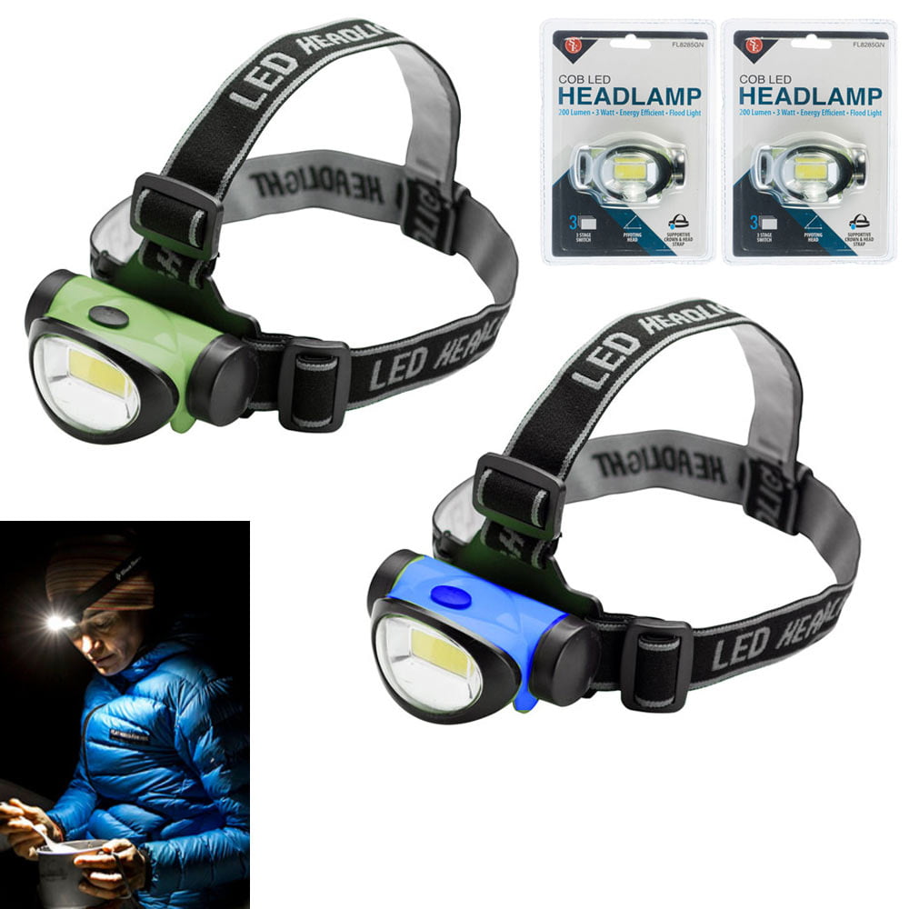 2 Pack of LED Headlamps 1200 Lumens Head Torch Rechargeable Waterproof Light 