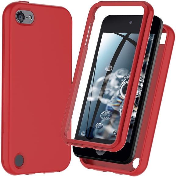 Funda de silicona resistente a golpes para iPod Touch 7/6/5 Hensinple roja