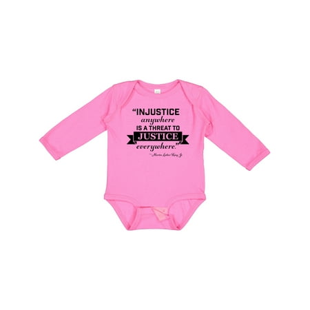 

Inktastic Injustice Anywhere is a Threat to Justice Everywhere- Martin Luther King Jr. Gift Baby Boy or Baby Girl Long Sleeve Bodysuit
