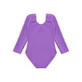 thumbnail image 4 of Sxiwei Girls Fleece Lined Bodysuit Long Sleeve Ballet Leotard Kids Dance Undergarment Thermal Purple 140, 4 of 7