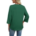 thumbnail image 6 of WIHOLL 3/4 Length Sleeve Summer Tops for Women Trendy Blouses V Neck Lace Shirt Beach Vacation Cruise Outfits, 6 of 11