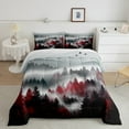 thumbnail image 2 of jejeloiu Mountain Pine Tree Bedding Comforter Set,Rustic Woodland Nature Landscape Twin Comforter Sets,White Red Black Bedding Set For Men Women,Microfiber Bedroom Decor Reversible,2 Pieces, 2 of 8