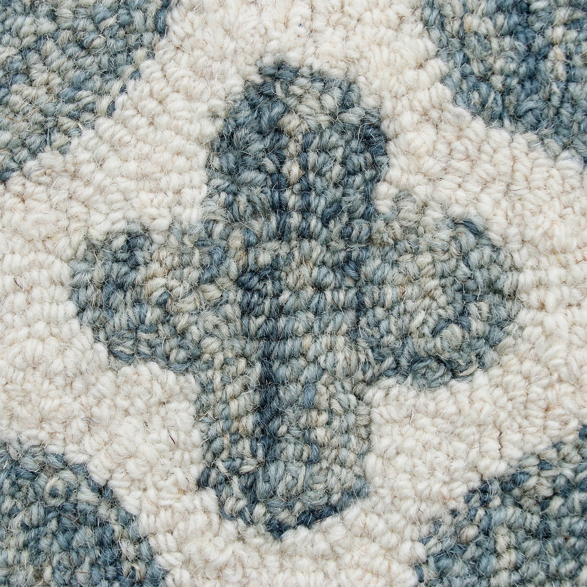 LR Home Cassie Deen Bohemian Floral Indoor Natural Wool Indigo Area Rug, 2'3" x 6'9" Runner