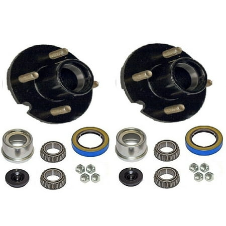 2-Pack Trailer Wheel Hub Complete Kit Steel 4 Lug BT-8 2000 Lb. 1 in.