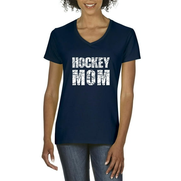 IWPF - Women's T-Shirt V-Neck Short Sleeve - Hockey Mom