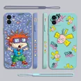 thumbnail image 5 of Funny R-Rugrats Étui de Téléphone pour iPhone 15 14 13 12 11 Pro Max Mini X XR TP Max 8 7 Plus 6 6S Plus Étui en Silicone avec Sangle de Main ZBGDB-13C2341302 pour iPhone 11, 5 of 5