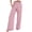 Pink, variant on WIZUTIZ Womens Work Pants Oversized Leisure Relaxed Fit Wide Leg Beach Pants Spandex Elastic High Rise 7/8 Length Beach Pants Solid Button with Pockets Palazzo Pants for Lady Hiking Party Green