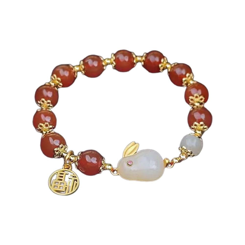 Feng Shui Import Red Bracelet with 5 Elephant Charms India | Ubuy