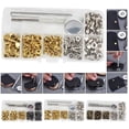 thumbnail image 2 of Coofit 120 Sets Leather Rivets DIY Rivet Buttons Double Cap Rivets with Fixing Tools, 2 of 10