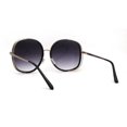 thumbnail image 2 of Lunettes de Soleil Chic pour Femmes à Double Monture, Papillon Rond, Noir et Or, Fumée, 2 of 4