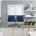thumbnail image 6 of Christmas Kitchen Curtain Valance and Tiers Set Xmas Baubles Coniferous 3 Pc Window Treatment Pine Tree Twig Blue 3 Pieces Rod Pocket Valance Set for Small Windows Bedroom 54 in x 24 in, 6 of 6