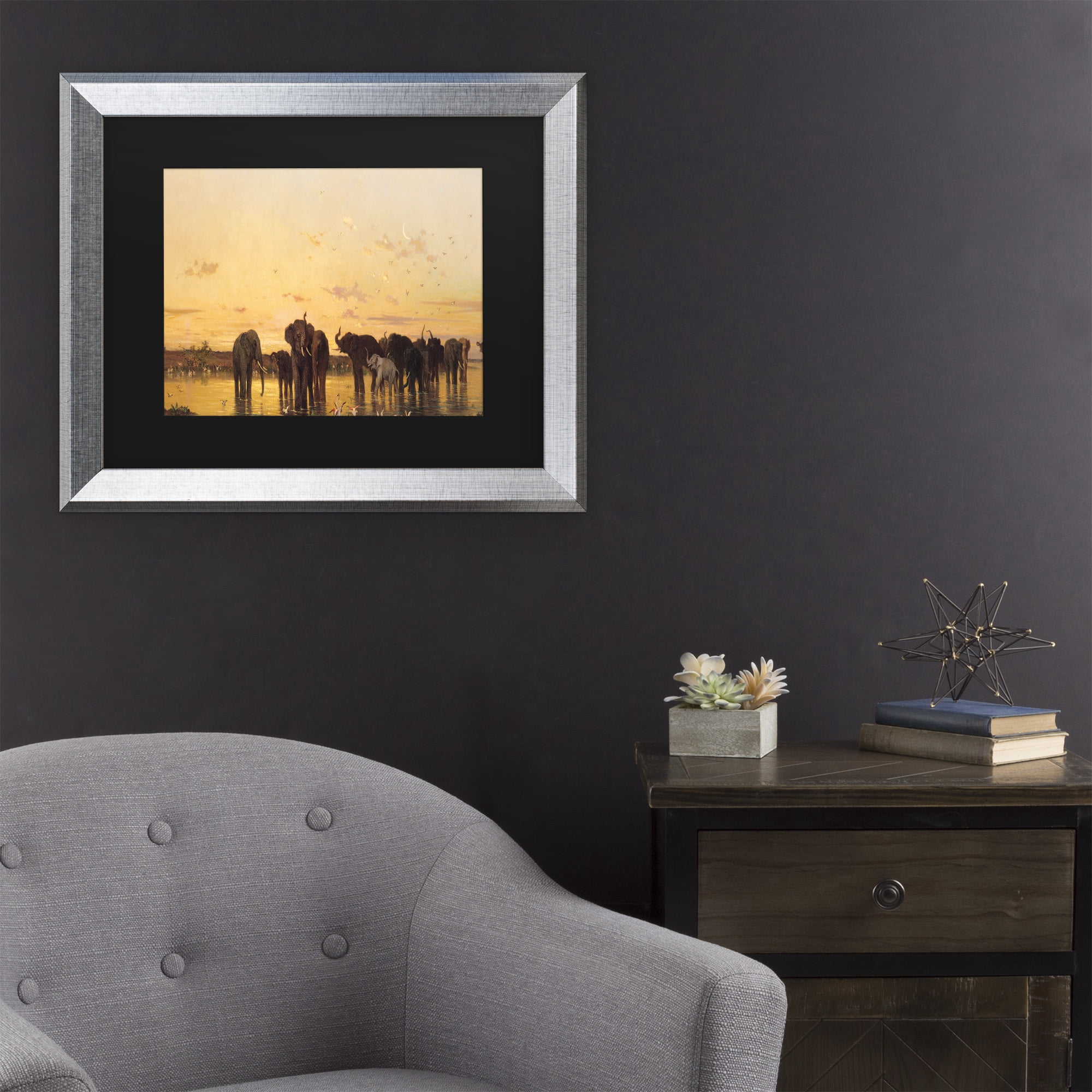 Trademark Fine Art 'African Elephants' Canvas Art by Charles Emile de Tournemine