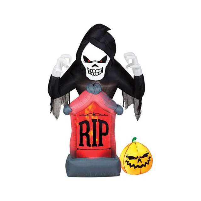 Gemmy 9454745 60 x 20.25 x 9.87 in. Grim Reeper RIP Lighted Halloween Inflatable