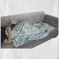 thumbnail image 6 of Saying Soft Flannel Fleece Throw Blanket, All You Need is Love and the Beach Message with Wavy Lines Pattern, Cozy Plush for Indoor and Outdoor Use, 50" x 60", Baby Pink Pale Blue, by Ambesonne, 6 of 6