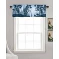 thumbnail image 3 of Forest Animal Elk Linen Curtain Valance for Bedroom/Bathroom/Kitchen/Office/Living/Dining Room Windows,Deer Trees Birds Rustic Cabin Lodge Blue Pocket Topper Drapes Decorative Cafe Drapery 54x18, 3 of 6