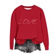 thumbnail image 7 of Tao Tao Kids Girls Boys Casual Crewneck Sweatshirt Letter Graphic Prints Blouses Long Sleeve Tops Cute Pullover Loose Fit For Valentines Day Red 3 Years, 7 of 7