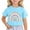 Sky Blue, variant on Hiijoy Toddler Girls Summer Casual T-Shirt Rainbow Print Short Sleeve T Shirt, Sizes 3-13