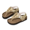 thumbnail image 5 of Girls Vacation Flower Flat Sandals Thong Sandals With Adjustable Strap Kids Summer Footwear 4-13 Years, 5 of 8