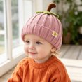 thumbnail image 2 of KPOPLK Pumpkin Knit Beanie Hat Infant Kids Toddler Boys Girls Cute Halloween Hat(One Size,Pink), 2 of 7