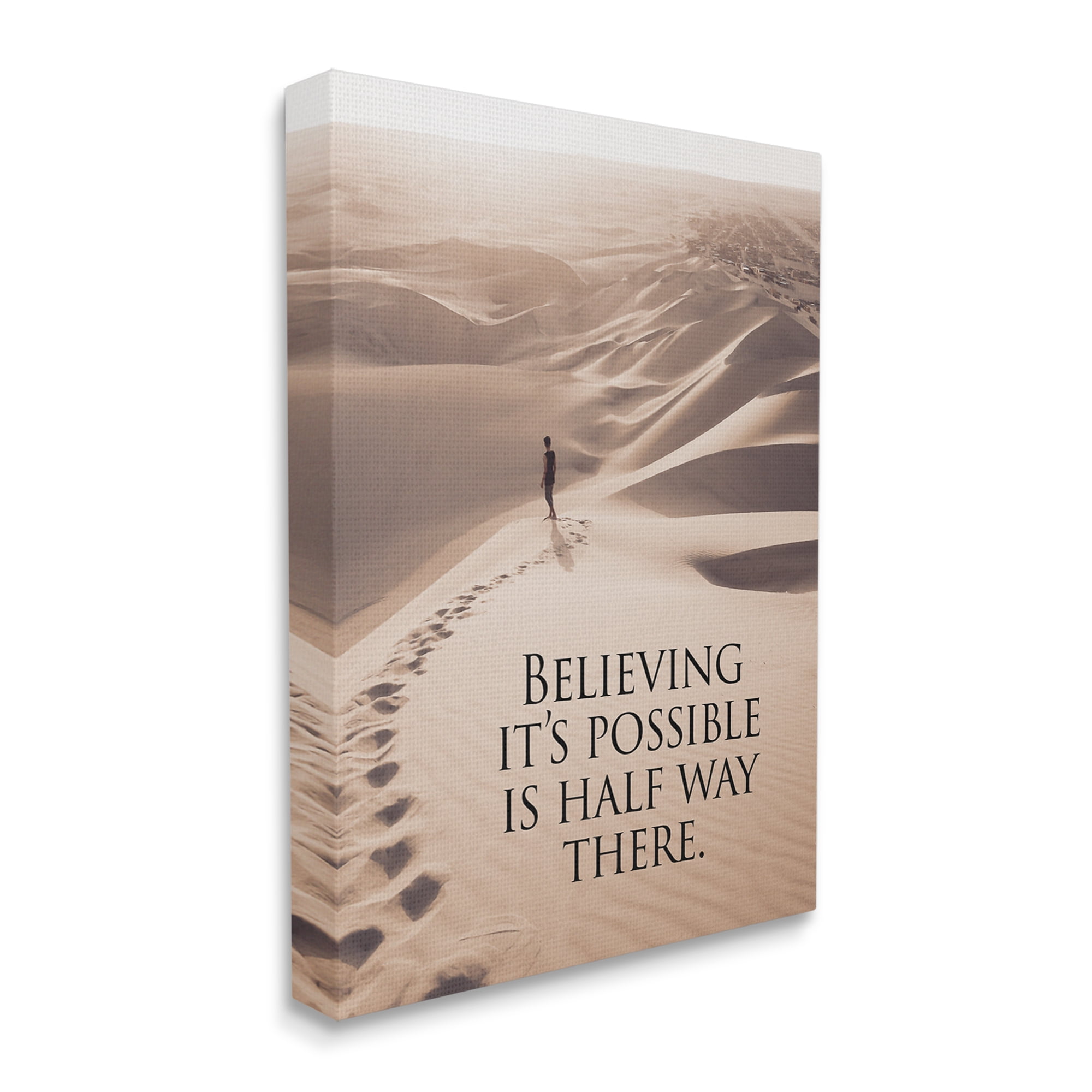 Stupell Industries Motivational Believe It's Possible Landscape Painting Gallery Wrapped Canvas Art Print Wall Art, 30 x 40
