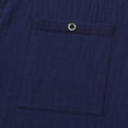thumbnail image 7 of Men Henley Shirt Solid Color Cotton Linen Short Sleeve T-Shirts Band Collar Beach Vacation Pullover, 7 of 7