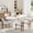 Beige 6PCS, variant on KATBOC 62.9in Oval Dining Table Set with 4 Upholstered Chairs, Modern Farmhouse Marble Top Kitchen Table and Natural Wood Base, 4-6 Seater Dining Room Set for Family Gatherings, White&Beige