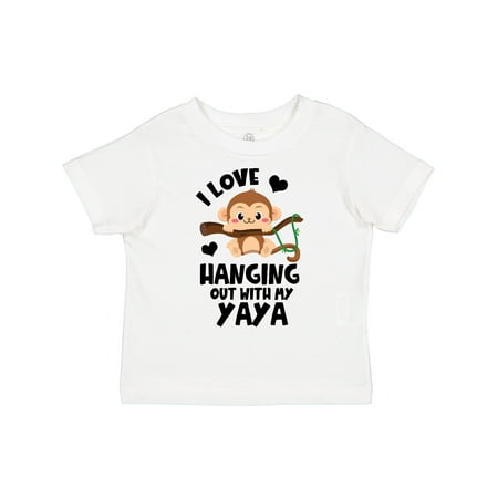 

Inktastic Monkey I Love Hanging out with My Yaya Gift Toddler Boy or Toddler Girl T-Shirt