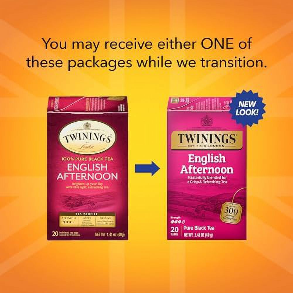 Twinings of London English Afternoon Tea Bags , 20 Ct., 1.41 oz., 6 Boxes