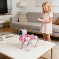 thumbnail image 5 of 2.4G Intelligent Robot Dog Toy, Voice Dialogue Smart Mechanical Dog with APP Control, Programming, Cute Expression Lights, Educational Pet Robot for Kids (Grey/Pink), 5 of 8