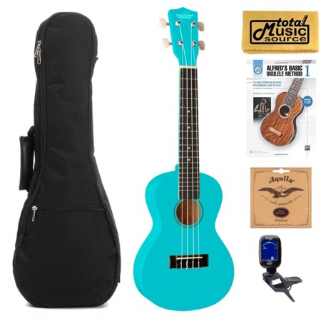 Oscar Schmidt OU1CBL Concert Ukulele, Light Blue, Basswood, Book Bundle