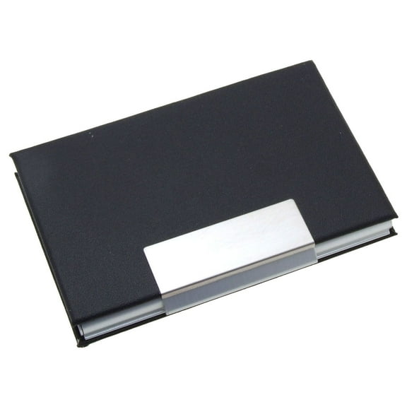 Unique Bargains Metal Business Cards ID Holder Coated Faux Leather Qtpeg