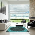 thumbnail image 7 of Ahgly Company Machine Washable Indoor Square Transitional Dark SlateGray or Dark SlateGrey Green Area Rugs, 4' Square, 7 of 7