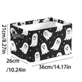 thumbnail image 3 of Ajhhao Boo Basket Cute Halloween Basket Halloween Storage Basket Rectangular Halloween Basket Trick Or Treat Basket For Halloween Parties Cute Storage Bin Halloween Room Decor Halloween Box, 3 of 8
