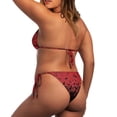 thumbnail image 5 of Yuyamidu Couples Bathing Suits Matching Set Bat Swimsuit Goth Bikini Mens Beach Shorts Women's Bikini Sets Men's Swim Trunks Halter String Swimsuit Tie Side 2 Piece Bathing Suit Red Woman XL, 5 of 7