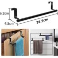 thumbnail image 2 of Kitchen Cabinet Towel Holder, Multifunctional Kitchen Towel Holder ,14" Professional Over Cabinet Towel Bar Rank, Universal Fit On Cupboard Doors, 2 Pack Black, 2 of 8