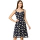 thumbnail image 1 of Vestido Aline con tirantes finos de verano para mujer Vestido de tirantes floral fruncido Azul L, 1 of 6